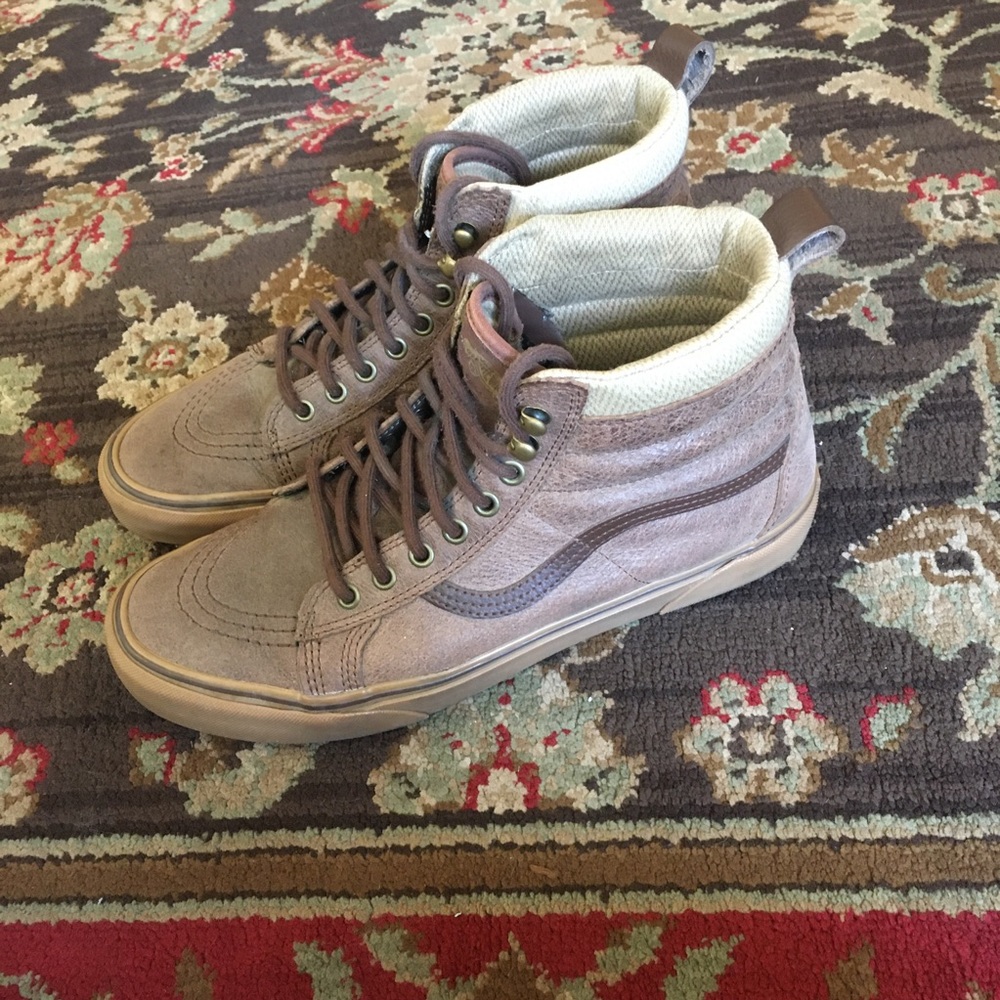VANS Sk8 Hi MTE Leather Brown Herringbone Gum